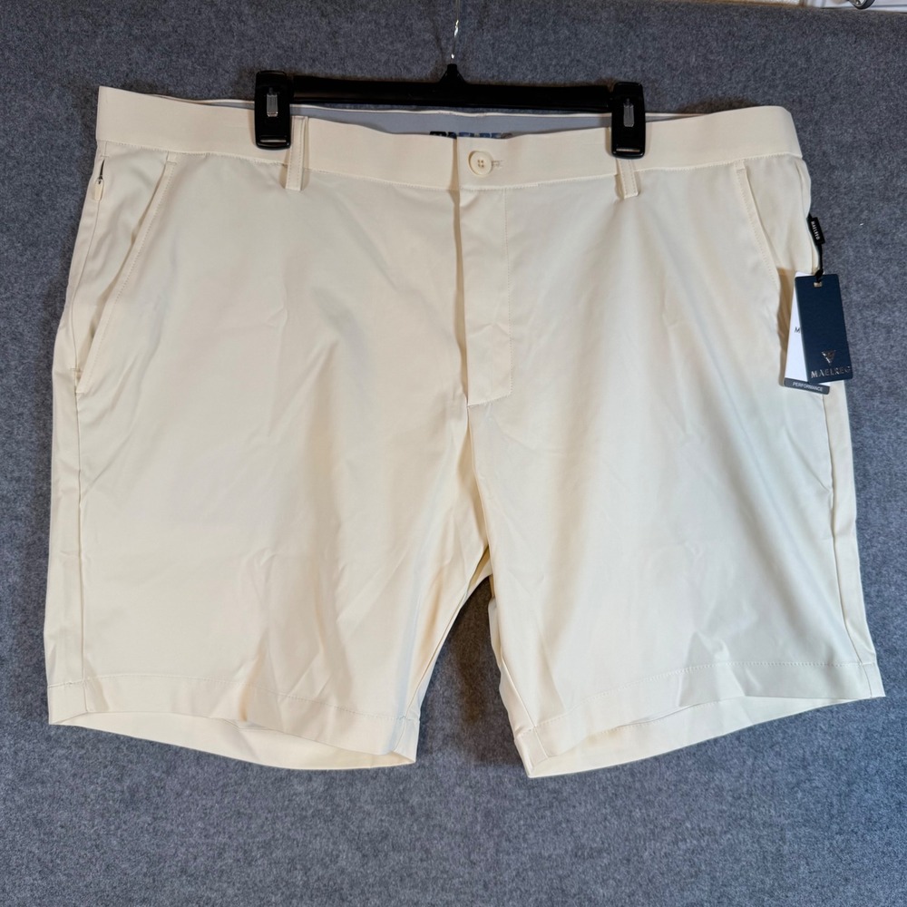 Maelreg Proflex Golf Shorts Mens 40 Beige Performance Wicking Stretch New